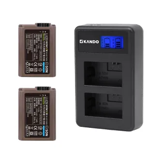 【Sidande】適用Sony NP-FW50 電池充電器組(USB充電式鋰電池二入+液晶雙槽充電器/相機專用)