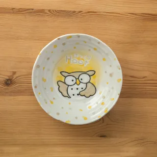 【LohasPottery 陸寶】日本製 美濃燒 動物卡通釉下彩壓紋 6.5吋卡通淺缽(沙拉缽 湯碗)