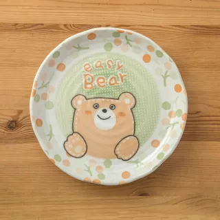 【LohasPottery 陸寶】日本製 美濃燒 動物卡通釉下彩壓紋 8.5吋卡通餐盤(主菜盤 沙拉盤)