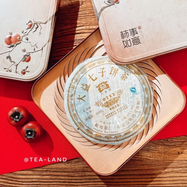 【茶韻】普洱茶柿事如意 茶葉禮盒 2007年大益0712生茶(附提袋)