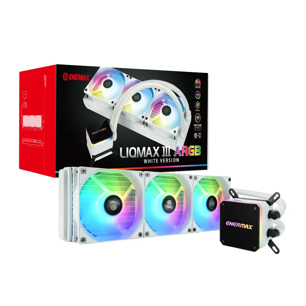 【ENERMAX】保銳科技 虹彩晶凌 LIQMAX III 360 ARGB CPU水冷散熱器(白色)