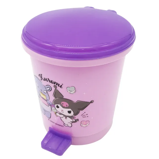 【SANRIO 三麗鷗】酷洛米按壓式垃圾桶超值2件組(2圖各1)