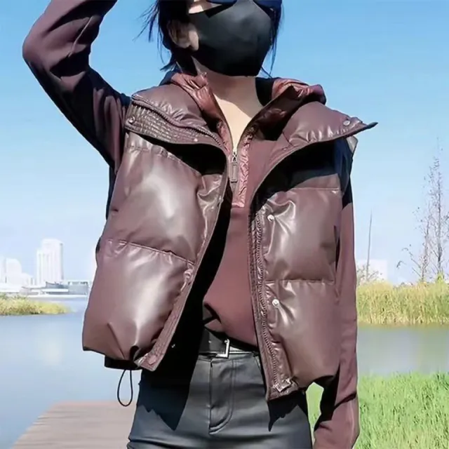 【Pure 衣櫃】韓版寬鬆小個子短款坎肩背心(短款背心/KDCQ-823)