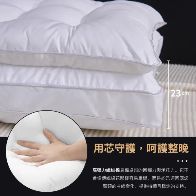 【ISHUR 伊舒爾】雲柔雙層枕2入 雙枕心設計(贈天絲枕套2入/羽絲絨枕/枕頭/枕芯)
