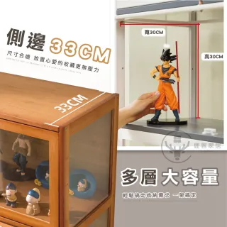 【Clook 鹿客家居】三面透明壓克力公仔模型展示櫃-五層80公分(餐櫥櫃 書櫃 櫃子 透明櫃 展示架 公仔收納)