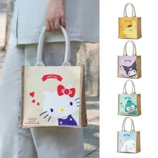【Kiiwi O！】Hello Kitty x Kiiwi O! 聯名款．萌萌大臉系列雙面棉麻手提袋 多款選