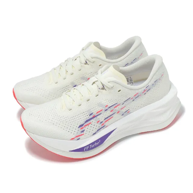 【asics 亞瑟士】慢跑鞋 Sonicblast 女鞋 米 紫 彈力系列 推進 厚底 緩震 運動鞋 亞瑟士(1012B862100)