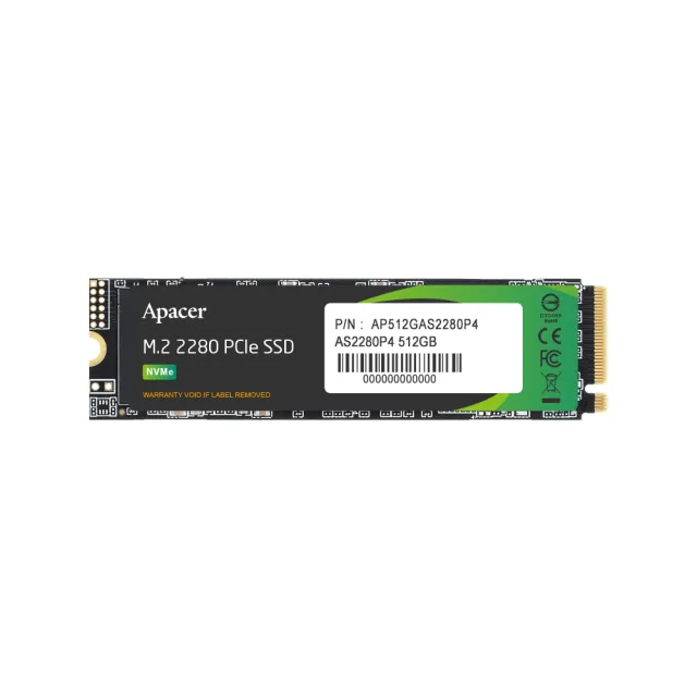 【Apacer 宇瞻】AS2280P4 M.2 PCIe 512GB Gen3x4 固態硬碟