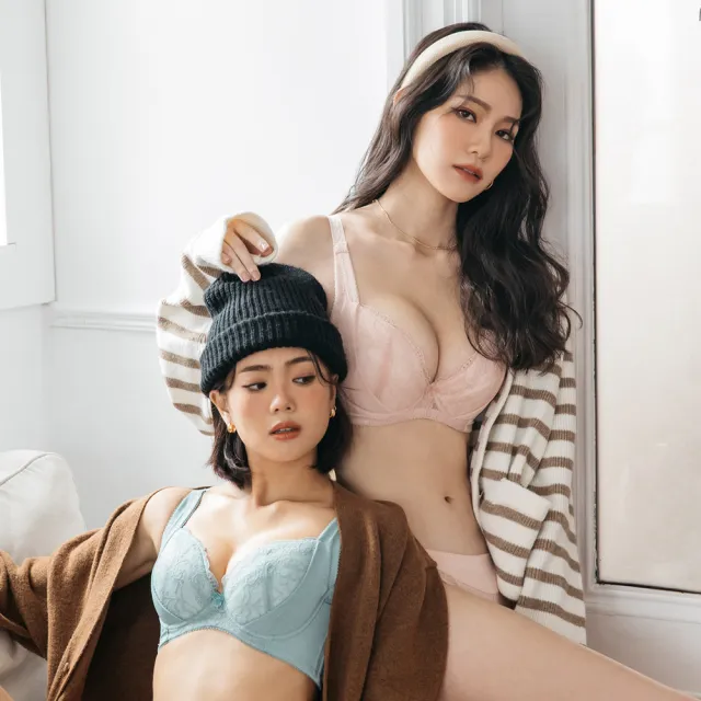 【玉如阿姨】迷日月暈內衣※0726雪白綠(E.F罩 低脊心 側收 大尺碼 包覆 台灣製)