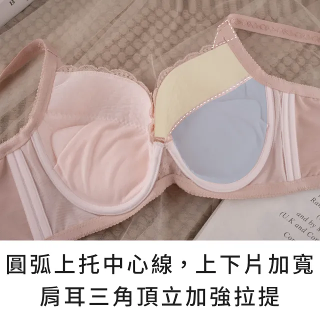 【玉如阿姨】迷日月暈內衣※0726雪白綠(E.F罩 低脊心 側收 大尺碼 包覆 台灣製)