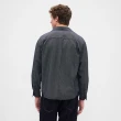 【GAP】男裝 純棉翻領長袖牛仔襯衫-藍色條紋(804798)