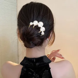 【MISS KOREA】珍珠髮簪/韓國設計法式優雅氣質珍珠造型髮簪 盤髮梳(2色任選)