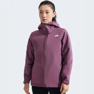【The North Face 官方旗艦】北面女款紫色DryVent防水透氣鋪棉內裡三合一外套｜5B1X1NI