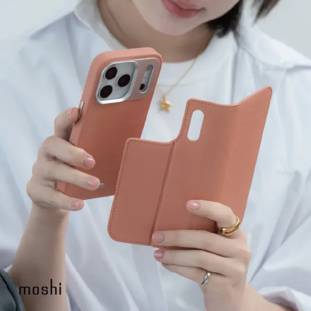 【moshi】Overture 磁吸可拆式卡夾型皮套  for iPhone 17 Pro Max(兼容MagSafe 手機殼)