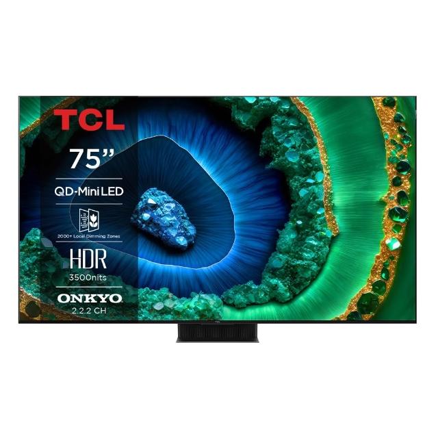 TCL 75C855 75型 MINI LED 電視,搭載 4K 超高解析度與 144Hz 螢幕更新率,提供極致流暢畫質與遊戲體驗。內建 Google TV 系統,輕鬆串流熱門影集與應用程式。專業調校的 MINI LED 背光技術,帶來明亮對比與 HDR 效果,適閤家庭娛樂與電影愛好者。享 3 年完整保固,品質保證,讓您安心選購高階智慧電視。 TCL 75C855