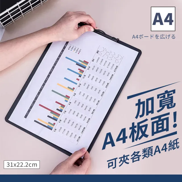 【夢巴黎】文件板夾 5入組(A4板夾 文件夾 資料夾 A4夾板 書寫板 A4文件夾 板夾 夾板)