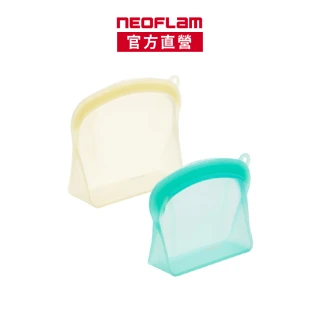 【NEOFLAM】可立式白金矽膠密封保鮮袋二入組(小+中)
