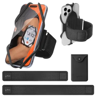 【Bone 蹦克】跑步手機綁三代運動口袋套組  Run Tie 3(手機周邊 手機配件 通用型運動手機臂套配件)