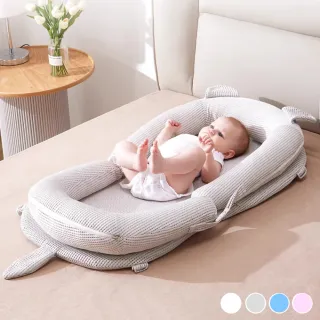 【Kori Deer 可莉鹿】透氣便攜式可折疊嬰兒多功能床中床兼防吐奶斜坡墊(可調角度寶寶防溢奶墊)