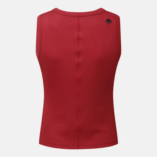 【DESCENTE】迪桑特 背心 女 快排 WOMENS RIBBED SLEEVELESS 紅 SQ322PST71-RED0