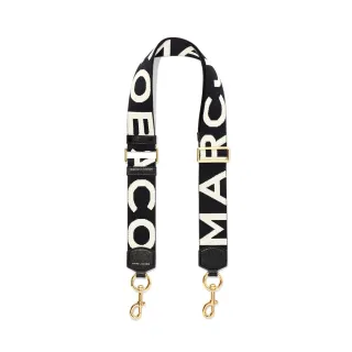 【MARC JACOBS】MJ 寬版黑色白字LOGO背帶