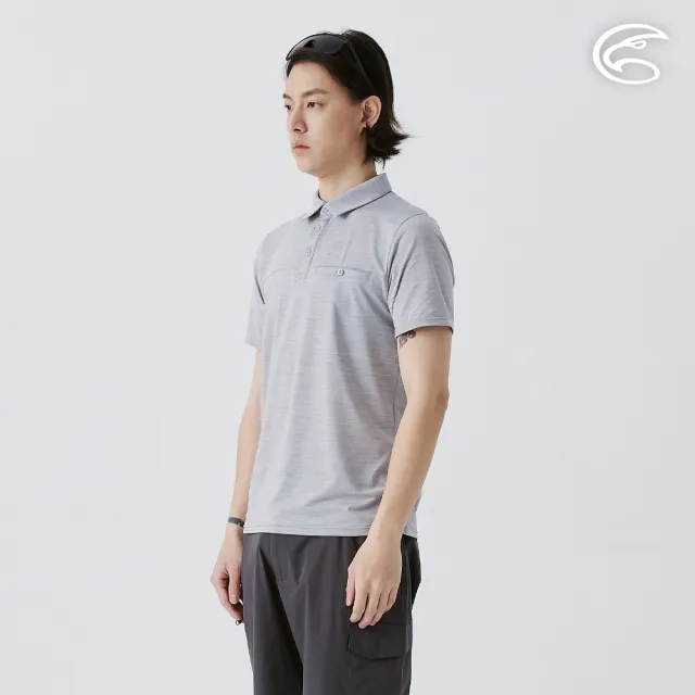 【ADISI】男膠原蛋白消臭淨味POLO衫 AL2511029 雙色鴿灰(吸濕 快乾 抗臭 親膚 排汗衣)