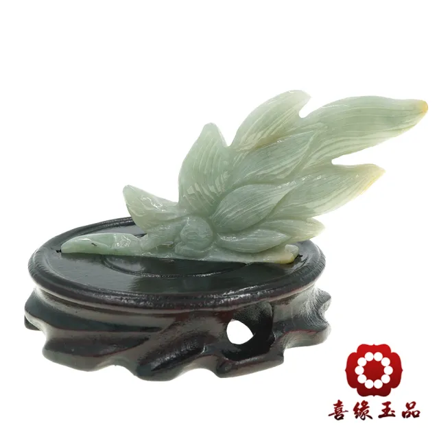 【喜緣玉品】九尾狐仙 天然翡翠A貨 九尾凝翠 風水擺設 擺件-僅此一品(開運風水)(直)