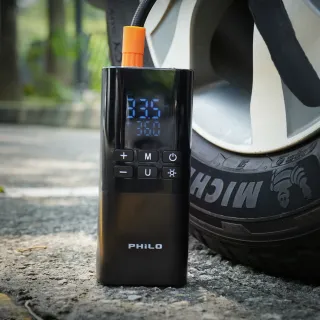 【Philo 飛樂】TP21Pro雙供電版｜無線/插電兩用 贈3米點菸頭供電線 電動充氣/露營打氣機/打氣筒/自動打氣機