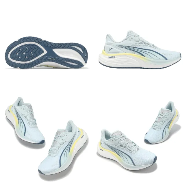 【PUMA】慢跑鞋 Electrify Nitro 4 Wns 女鞋 藍 黃 輕量 緩衝 運動鞋(310788-14)