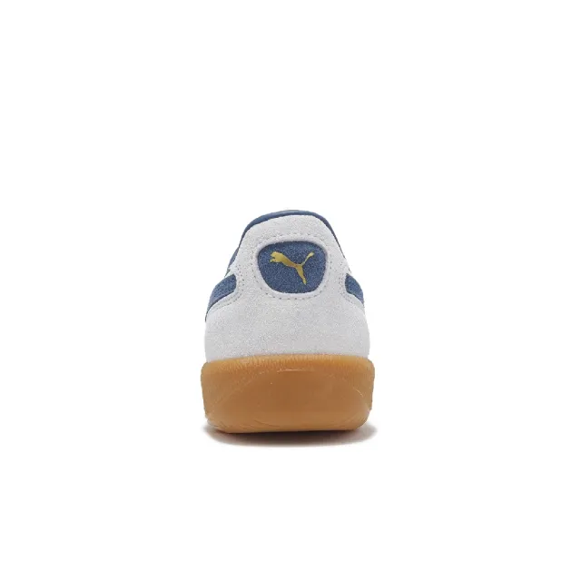 【PUMA】休閒鞋 Palermo Lth 男鞋 女鞋 白 藍 膠底 麂皮 復古 德訓鞋(396464-24)