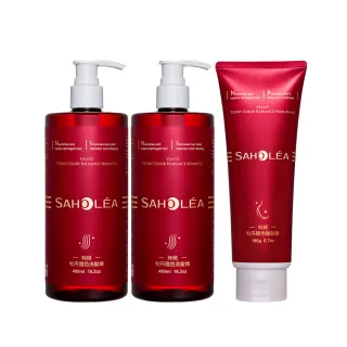【SAHOLEA 森歐黎漾】絲絨牡丹 護色洗護三入組(洗髮精480mlx2+護髮膜190g)