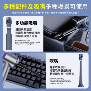 【SUiTU】無刷電機Plus款 USB充電 強勁吸力款 車用吸塵器 ST-6653Plus 隨途(家車吹吸兩用 無線手持款)