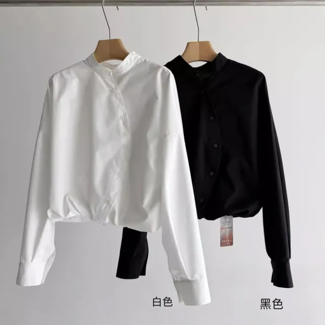 【VERTEX】不對稱小立領落肩襯衫-B
