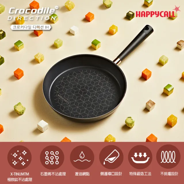 【HAPPYCALL】石墨烯IH極致鈦不沾鍋平底鍋28cm(電磁爐適用)