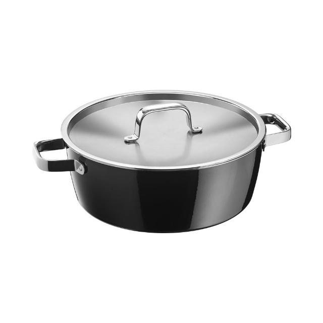 【WMF】Fusiontec Aromatic 淺燉鍋 28cm 5.9L(黑色/陶晶鍋)