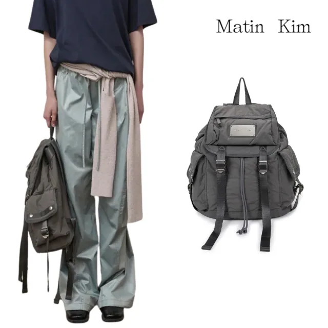 【MATIN KIM】官方旗艦 多口袋大容量後背包(炭灰)