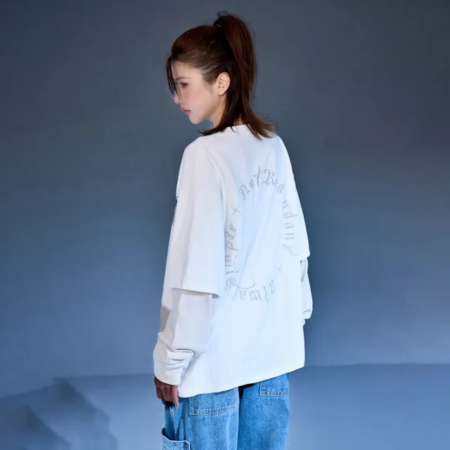 【MAJOR MADE】歌德刺繡假兩件薄長T(休閒上衣/圖案長袖/自訂款短T)