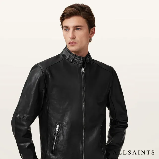 【ALLSAINTS】CORA 經典復古簡約純羊皮皮衣外套-烏黑 ML014P(常規版型)