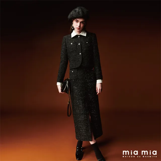 【mia mia】金屬絲花紗呢長裙