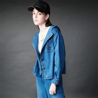 【mia mia】MIA刺繡牛仔連帽外套