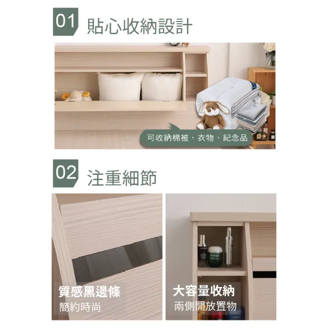 【ASSARI】雙人5尺本田房間組二件  插座床箱+6分床底