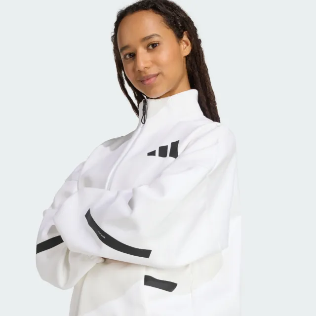 【adidas 愛迪達】外套 女 運動立領外套 W Z.N.E. TT 白 JL7331(S3126)