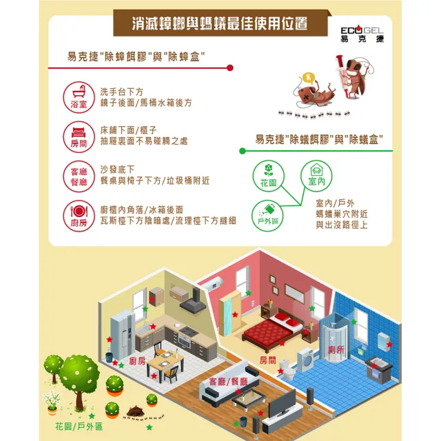 【ECOGEL 易克捷】歐洲原裝除蟻餌膠10公克x1(含苦味配方防誤食 螞蟻藥)