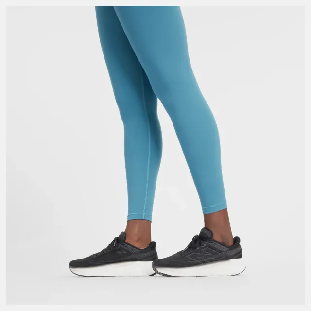 【NEW BALANCE】NB 緊身長褲 女款 運動褲 慢跑 高腰 高強度 美規 藍 WP41177TEI
