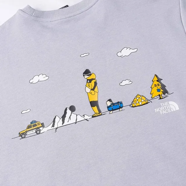 【The North Face】北臉 長袖上衣 男 女  U SUMMER HIKING INSPIRED CREW 灰 NF0A8HNFBOB