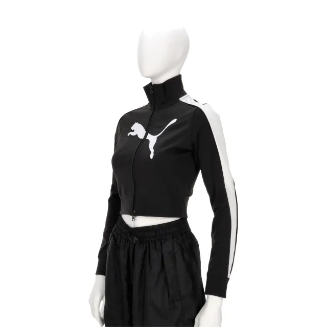 【PUMA】流行系列 Future Archive 女款 黑色 短版 歐規 Logo 立領 外套 63212301