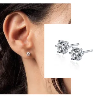 【Luster】年貨節!現貨速遞!30分 D/VS 培育鑽石 白K金 鑽石耳環-速(培育鑽石X2總重0.60克拉)