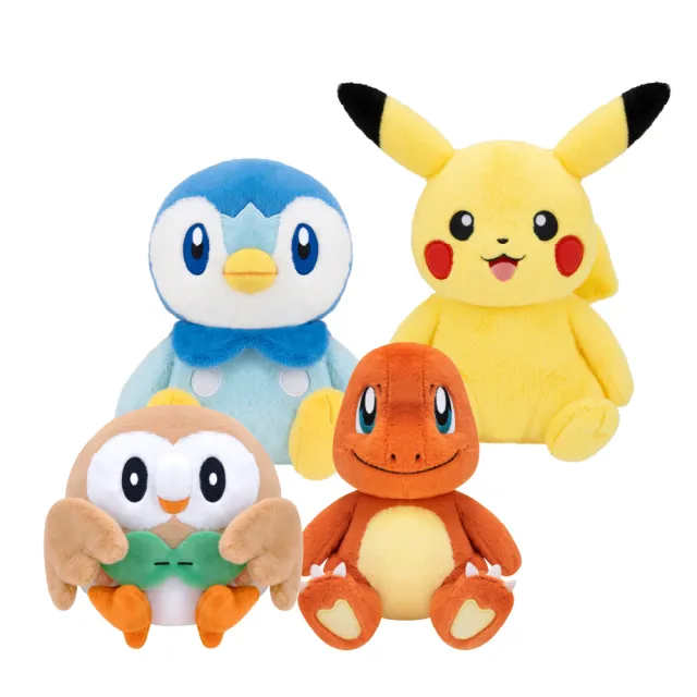 【POKEMON 精靈寶可夢】樂不可支絨毛玩偶(皮卡丘/小火龍/波加曼/木木梟)