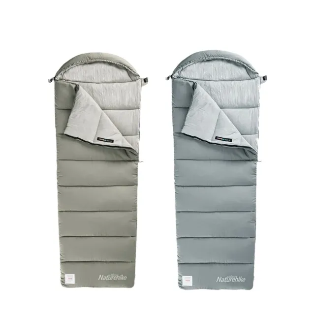 露營睡袋M180秋冬寒流款.帶帽信封式睡袋羽絨棉登山加厚防寒保暖可拼接雙人(睡袋 睡墊)