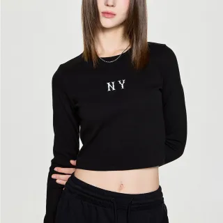 【MLB】女版長袖緊身上衣 紐約洋基隊(3FTSB0354-50BKS)